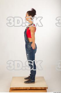 Whole body blue jeans red singlet of Rebecca 0011